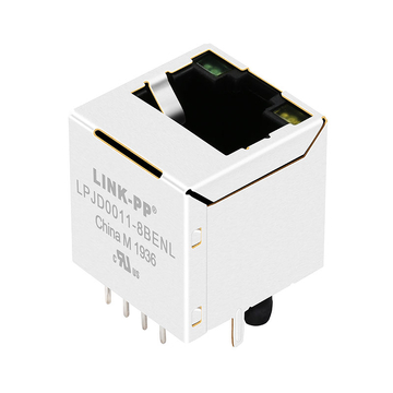 LPJD0011-8BENL Κάθετος σύνδεσμος RJ45 10/100 Base-T με ενσωματωμένο μαγνητικό στοιχείο Πράσινη/κίτρινη εικόνα LED 5