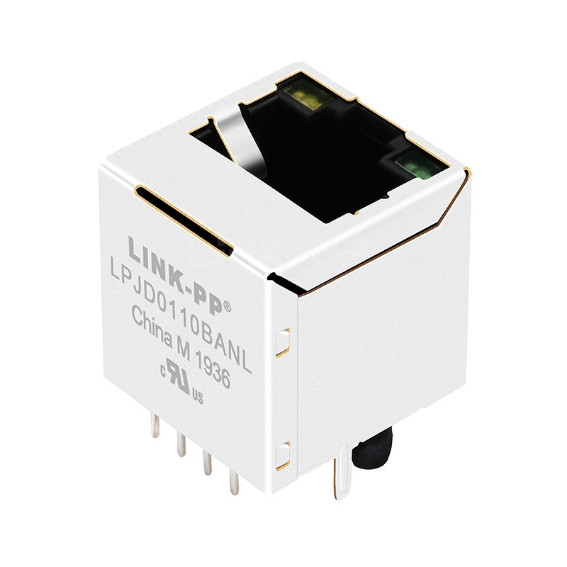 Hanrun HY951180A Compatible LINK-PP LPJD0110BANL 10/100 Base-T Yellow/Green LED Vertical RJ45 Female Panel Mount Jack