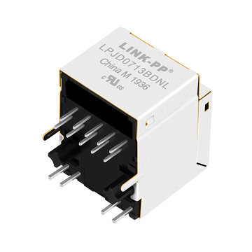 LPJD0713BDNL 100/1000 Base-T verticale RJ45 magnetische connector met gele/groene LED (afbeelding 2)