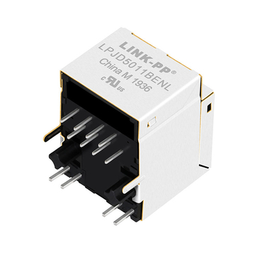 Halo HFJV1-E2450-L12 互換 LINK-PP LPJD5011BENL 10/100Base-T 緑/黄LED 垂直RJ45表面実装ネットワークジャック 画像2