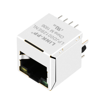 LINK-PP LPJD0012BENL Вертикальный RJ45 разъем 10/100Base-T для монтажа на печатную плату, зеленый/желтый светодиод, изображение 5