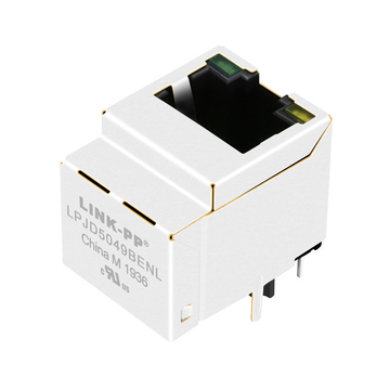 LPJD5049BENL موصل إيثرنت صناعي عمودي RJ45 من نوع Base-T 10/100 مزود بمؤشر LED أخضر/أصفر وتقنية PoE+ مع صمام ثنائي مقوم (صورة 3)