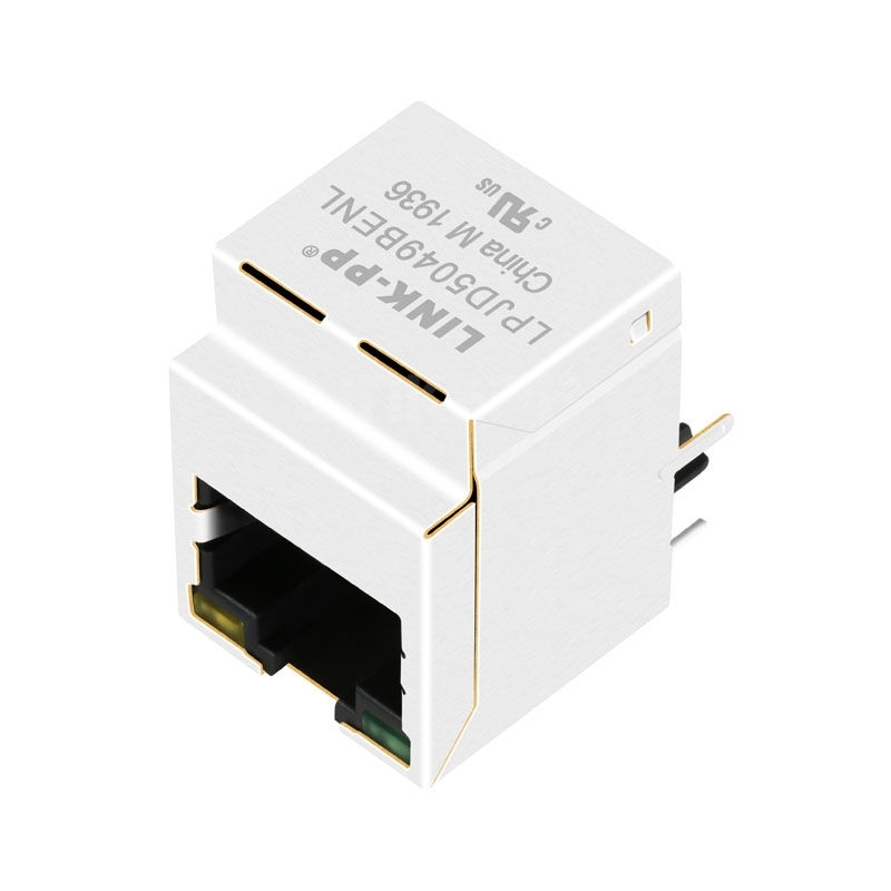 LPJD5049BENL 10/100 Base-T Green/Yellow LED PoE+ Vertical Industrial RJ45 Ethernet Connector With Rectifier Diode