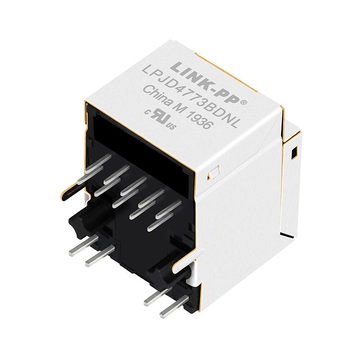 Halo HFJV1-E1G16-L12RL kompatibel LINK-PP LPJD4773BDNL 10/100/1000 Base-T Gelb/Grün LED Vertikaler industrieller RJ45-Ethernet-Anschluss Bild 2