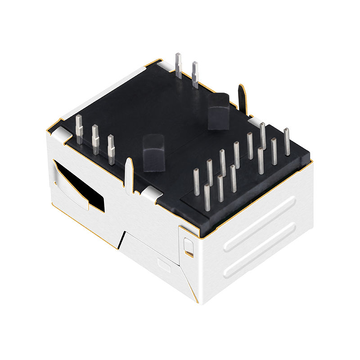 LPJK7003A98NL 100/1000 Base-T ロープロファイル RJ45 イーサネットジャック（マグネットタブ付き）オレンジ＆グリーン/イエロー LED 画像 4
