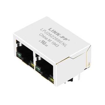 YDS 62F-1207GYDNW2NL  Compatible LINK-PP LPJ26226BENL 10/100 Base-T 8p8c Tab Down Green/Yellow LED 1x2 Port RJ45 Connector