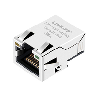 Wurth 7498011241R 互換 LINK-PP LPJ19911ADNL 10/100 Base-T STM RJ45 コネクタ 磁気タブ付き 黄色/緑色 LED