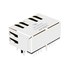 LPJ26404AFNL 10/100 Base-T 8p8c Guia para baixo LED verde/verde 1x2 portas Ethernet RJ45 Conector imagem polegar 4