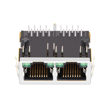 LPJ26404AFNL 10/100 Base-T 8p8c Tab Down Green/Green LED 1x2 Port Ethernet RJ45 Connector image 3
