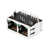 LPJ26404AFNL 10/100 Base-T 8p8c Guia para baixo LED verde/verde 1x2 portas Ethernet RJ45 Conector imagem polegar 5