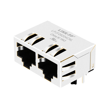 LPJF26204CNL 10 100 base-t 1x2 rj45 magjack tab down without led