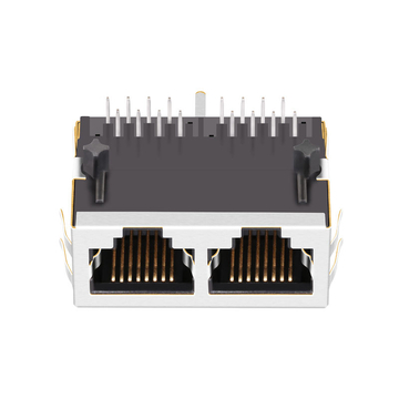 LPJF26204CNL 10 100 base-t 1x2 rj45 magjack tab down without led image 3