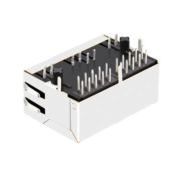 Hanrun HY911261C Συμβατό με LPJG26806ABNL 100/1000 Base-T RJ45 1x2 θωρακισμένο Magjack Tab Down Green/Yellow LED image 3