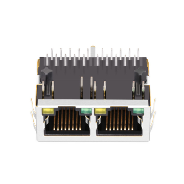 Hanrun HY911261C Συμβατό με LPJG26806ABNL 100/1000 Base-T RJ45 1x2 θωρακισμένο Magjack Tab Down Green/Yellow LED image 4