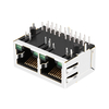 LPJG26873ACNL RJ45 1x2 porte lan jack con trasformatore 1000 Base-T Linguetta Giù LED verde/verde miniatura 2