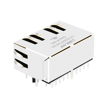 LPJG26873ACNL مقابس LAN من نوع RJ45 ثنائية المنافذ مع محول 1000 Base-T، مؤشر LED أخضر/أخضر، صورة 4