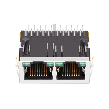 LPJG26873ACNL مقابس LAN من نوع RJ45 ثنائية المنافذ مع محول 1000 Base-T، مؤشر LED أخضر/أخضر، صورة 5