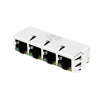 x multiple xrjg-1-04-88-g39-4-md12 compatible link-pp lpj46201aenl 10 100 base-t tab down green yellow led 1x4 ethernet port rj45 connector