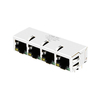 WE 7499031120A Συμβατό LINK-PP LPJ46401ADNL 10/100 Base-T 1x4 Port Ethernet RJ45 Mag Jack Tab Down Κίτρινη/Πράσινη εικόνα αντίχειρα LED 1