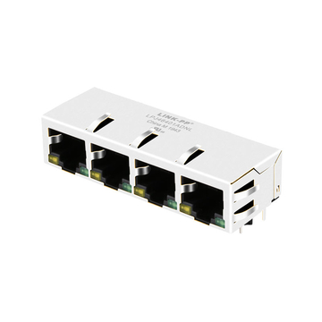 LPJ46401ADNL 10/100 Base-T Tab Down Yellow/Green LED 1x4 Port Ethernet RJ45 Connector