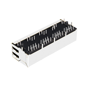 LPJ46441ADNL Conector Ethernet RJ45 de 1x4 portas 10/100 Base-T com aba para baixo e LED amarelo/verde (imagem 3)