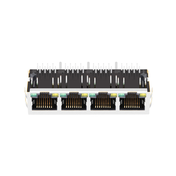 LPJ46441ADNL Conector Ethernet RJ45 de 1x4 portas 10/100 Base-T com aba para baixo e LED amarelo/verde (imagem 4)