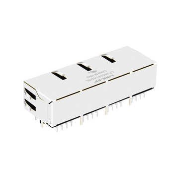 LPJ46441ADNL Conector Ethernet RJ45 de 1x4 portas 10/100 Base-T com aba para baixo e LED amarelo/verde (imagem 5)