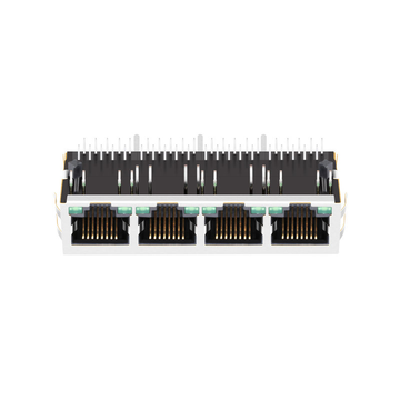 Halo HFJ14-1G41ER-L11RL Compatible LINK-PP LPJG46843AFNL 10/100/1000 Base-T Tab Down Green/Green LED 1x4 Ethernet Port RJ45 Connector image 2