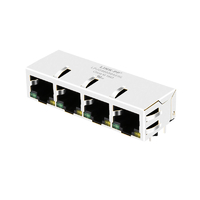 64F-1303GYD2NL 100/1000 Base-T RJ45 1x4 Port Ethernet Connectors Tab Down Green/Yellow LED