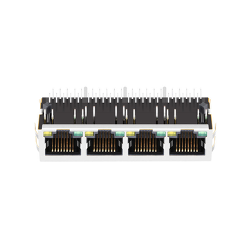 LPJG46945AENL 10/100/1000 Base-T Magnetics RJ45 1x4 Port Connectors with transformer Tab Down Green/Yellow Led image 2