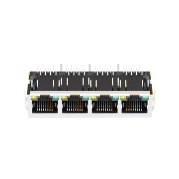 LPJ46404AENL 10/100 Base-T Tab Down Green/Yellow LED 1x4 Port RJ45 Jack Connection image 2