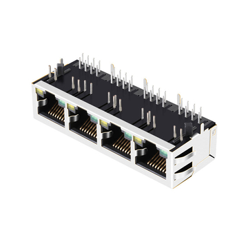 LPJ46404AENL 10/100 Base-T Tab Down Green/Yellow LED 1x4 Port RJ45 Jack Connection image 5
