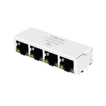 LPJ46297BDNL 10/100 Base-T Tab Down Yellow/Green LED 1x4 Port Lan RJ45 Jacks