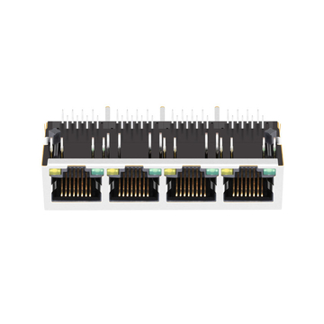 LPJ46401BBNL 10/100 Base-T タブダウン 緑/黄LED 1x4ポート イーサネットRJ45コネクタ 画像2