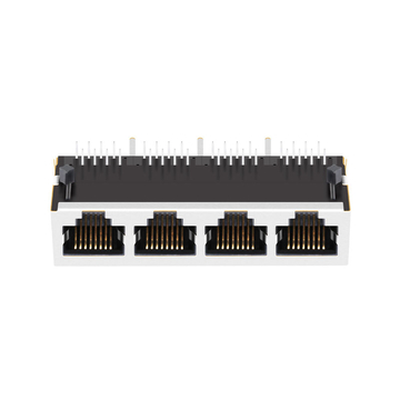 LPJ46203DNL 10 100 base-t industrial 1x4 rj45 magjack tab down without led image 4