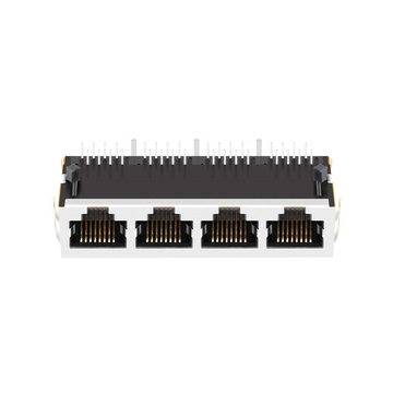 Halo HFJ14-2450ERL Compatible LINK-PP LPJ46204CNL 10/100 Base-T 1x4 Port RJ45 Magnetic Jack Tab Down Without LED image 2
