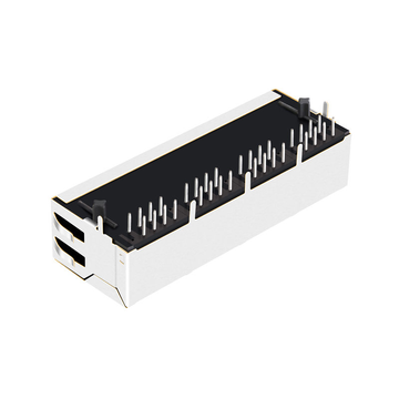 Halo HFJ14-2450ERL Compatible LINK-PP LPJ46204CNL 10/100 Base-T 1x4 Port RJ45 Magnetic Jack Tab Down Without LED image 4