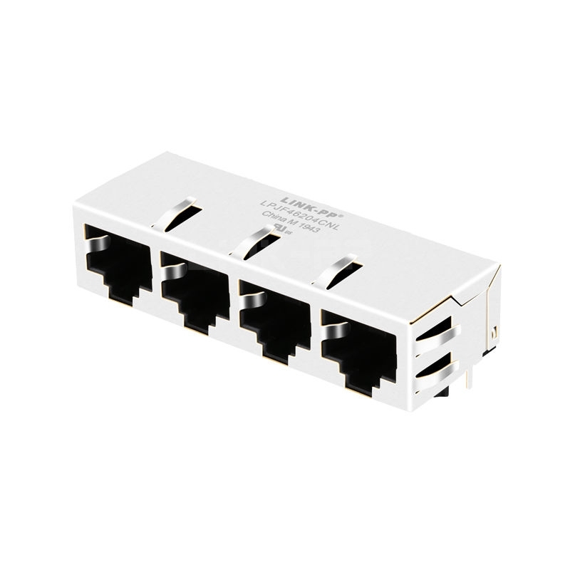 Pulse J8064E64 Compatible LINK-PP LPJF46204CNL 10/100 Base-T Tab Down Without LED 1x4 Port Connector Ethernet