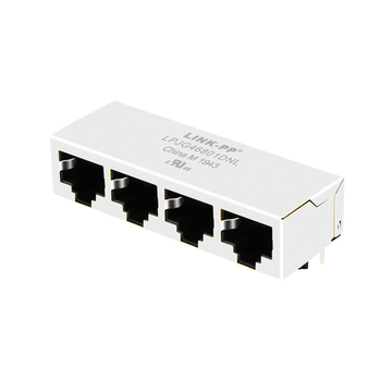 LPJG46801DNL 100/1000 Base-T Gigabit RJ45 1x4 conectores magnéticos blindados sem guia LED para baixo