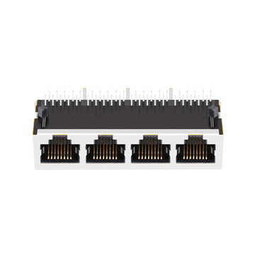 LPJG46801DNL 100/1000 Base-T Gigabit RJ45 1x4 shielded Magnetic jacks Without Led Tab Down image 5