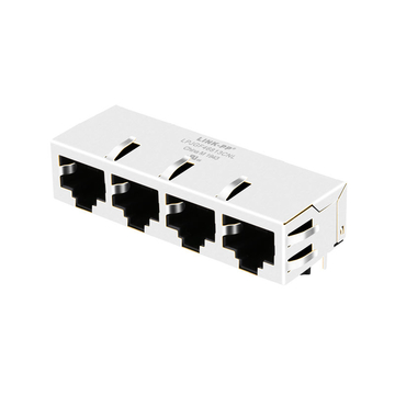 LPJGF46813CNL 10/100/1000 Base-T Tab Down Without LED 1x4 Port RJ45 Female Connectors