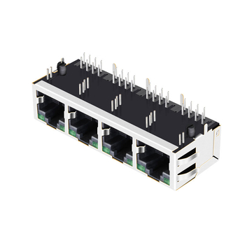 LPJ48001AZNL-2 10/100 Base-T タブアップ グリーン/グリーンLED 1x4ポートフィルタコネクタモジュール 画像5