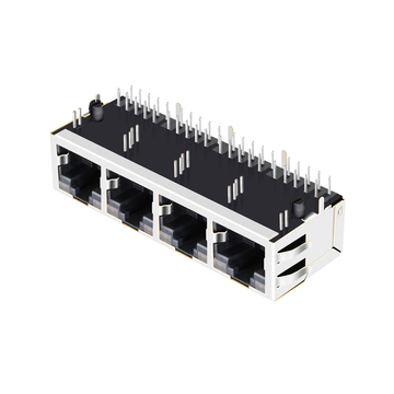Compatible con Tyco 1840528-6. LINK-PP LPJG48831A4NL 10/100/1000 Base-T 1x4 Puerto RJ45 Módulo Conector de Filtro Pestaña Arriba LED Verde y Amarillo/Verde y Amarillo imagen 3