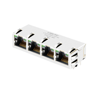 XFMRS XRJH-04F-5-H6N-1A0-NJ7 Compatible LINK-PP LPJG48851AFNL 10/100/1000 Base-T 1x4 porte RJ45 Fastjack integrato Tab Up LED verde/verde