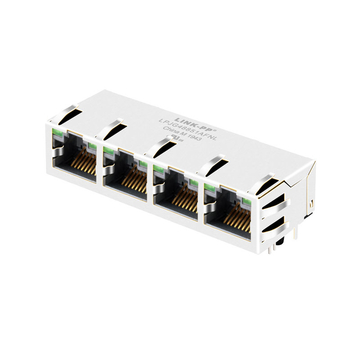 Pulse JG0-0025NL Compatible LINK-PP LPJG48851AFNL 10/100/1000 Base-T Tab Up Green/Green LED 1x4 Port Ethernet Jack RJ45
