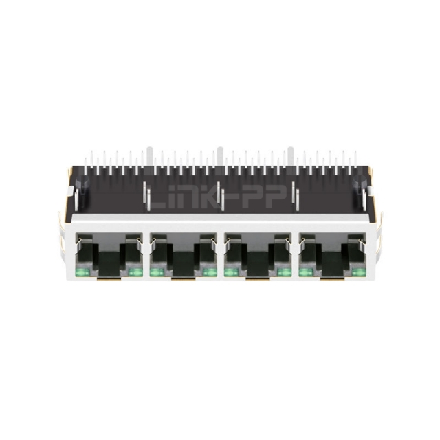 8x rj45 4 port connector shielded with LED 's xfmrs