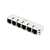 Compatível com pulso J8064D668ANL LINK-PP LPJ66204AENL 10/100 Base-T Guia para baixo LED verde/amarelo 1x6 porta RJ45 Conexão Ethernet imagem miniatura 1