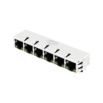 Pulse JX8064D668ANL Compatible LINK-PP LPJ66404AENL 10/100 Base-T Tab Down Green/Yellow LED 1x6 Port RJ45 Ethernet Connection