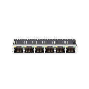 Compatibile con Belfuse SI-60234-F LINK-PP LPJ66404AENL Connettore RJ45 a 1 porta RJ45 con linguetta verso il basso e LED verde/giallo (immagine 2)