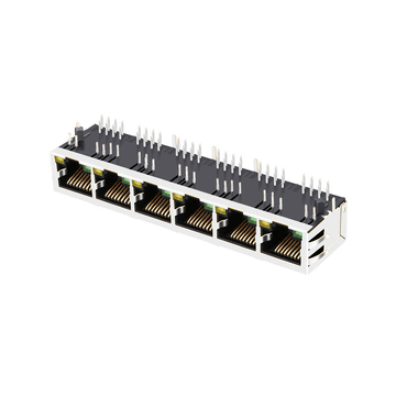 Compatibile con Belfuse SI-60234-F LINK-PP LPJ66404AENL Connettore RJ45 a 1 porta RJ45 con linguetta verso il basso e LED verde/giallo (immagine 3)